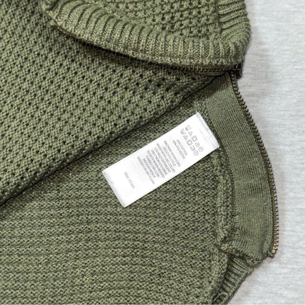 Anthropologie Akini Top Women Small Waffle Knit Olive Green Pullover Casual